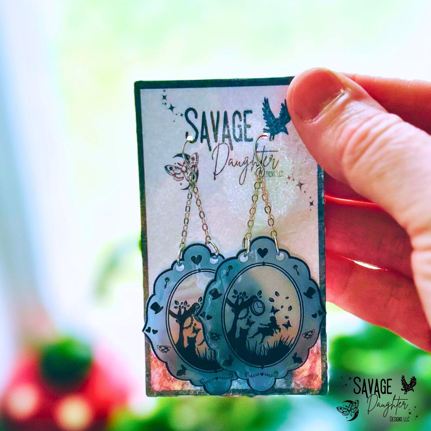 Through The Looking Glass Earrings | Unique Earrings | Alice in Wonderland Earrings | Fun Earrings | Novelty Earrings | Handmade Earrings |