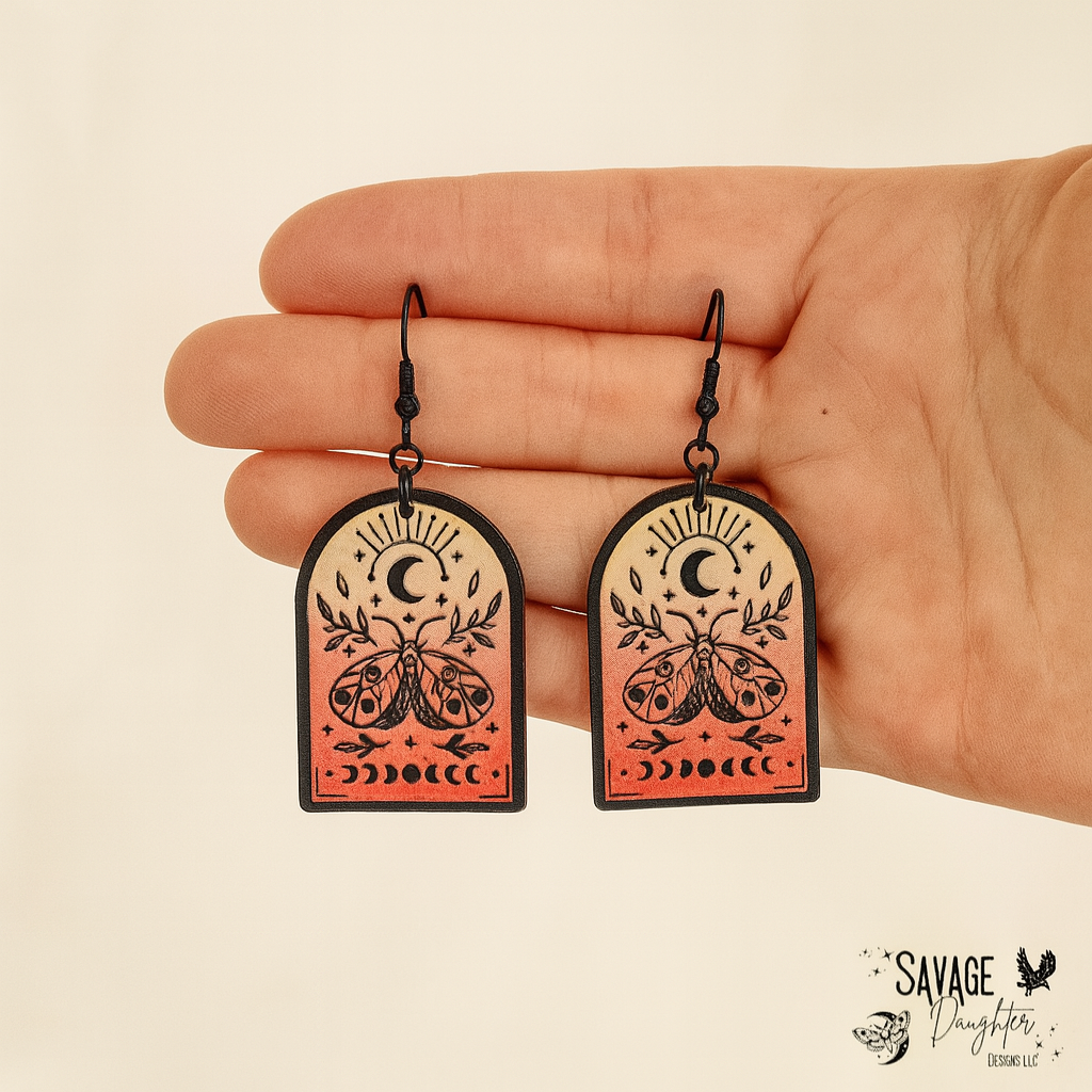 Luna Moth Ombré Earrings , Whimsy Boho Collection