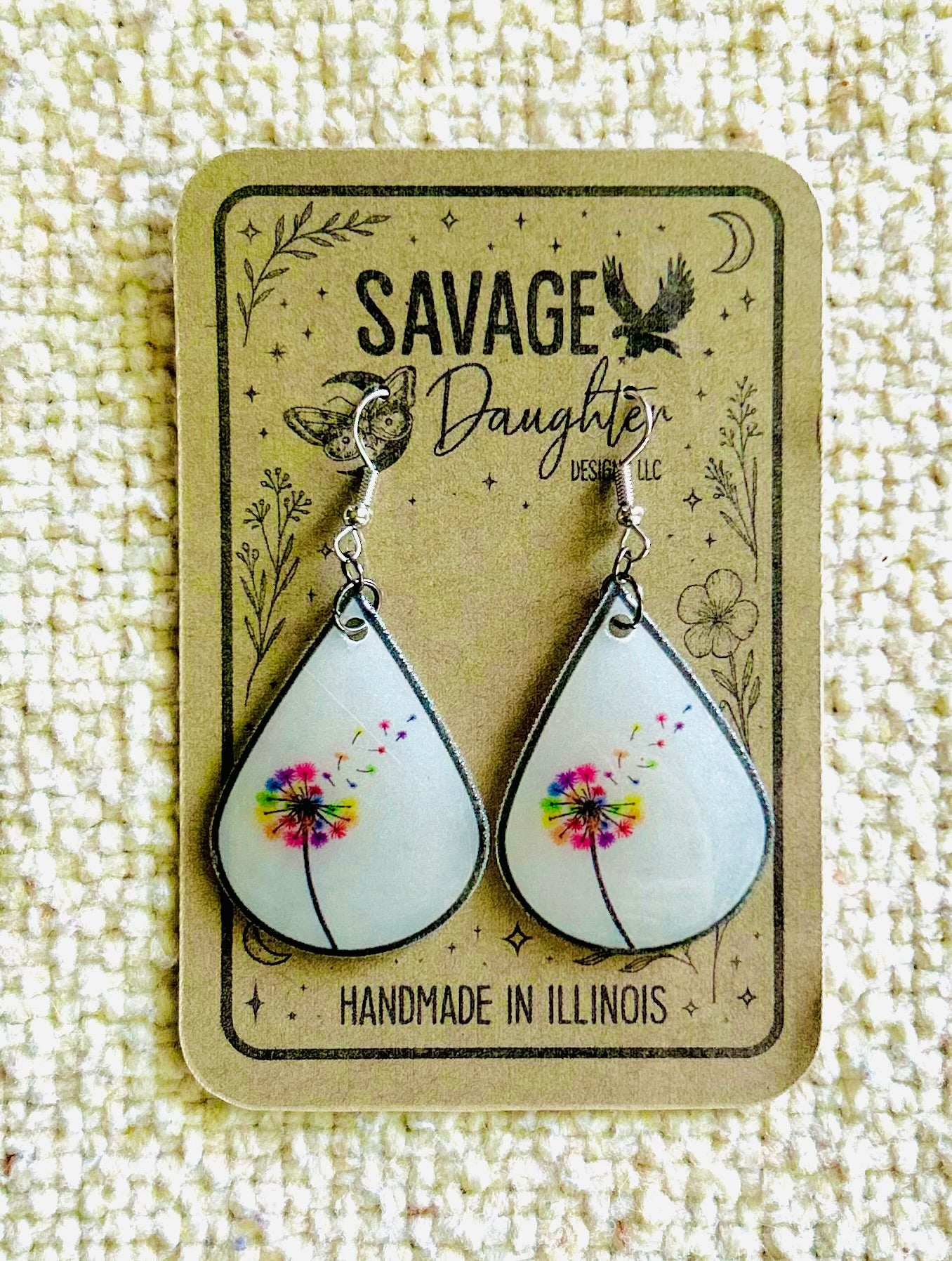 Colorful Dandelion Wish Earrings