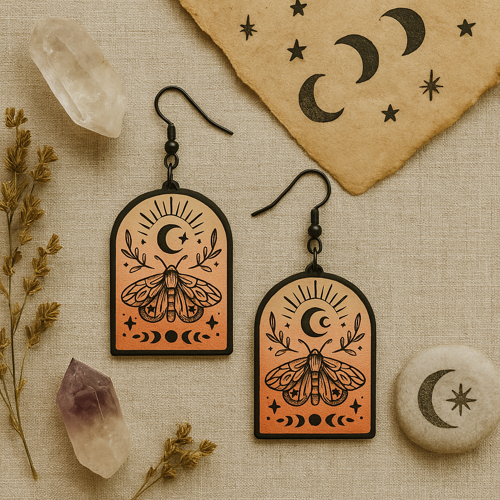 Luna Moth Ombré Earrings , Whimsy Boho Collection