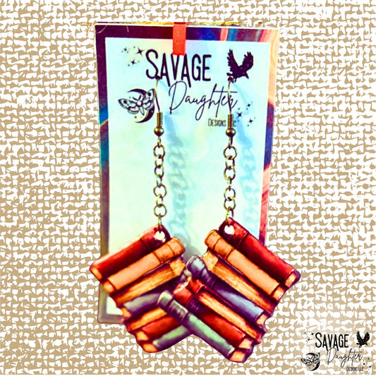 Vintage Bookstack Earrings
