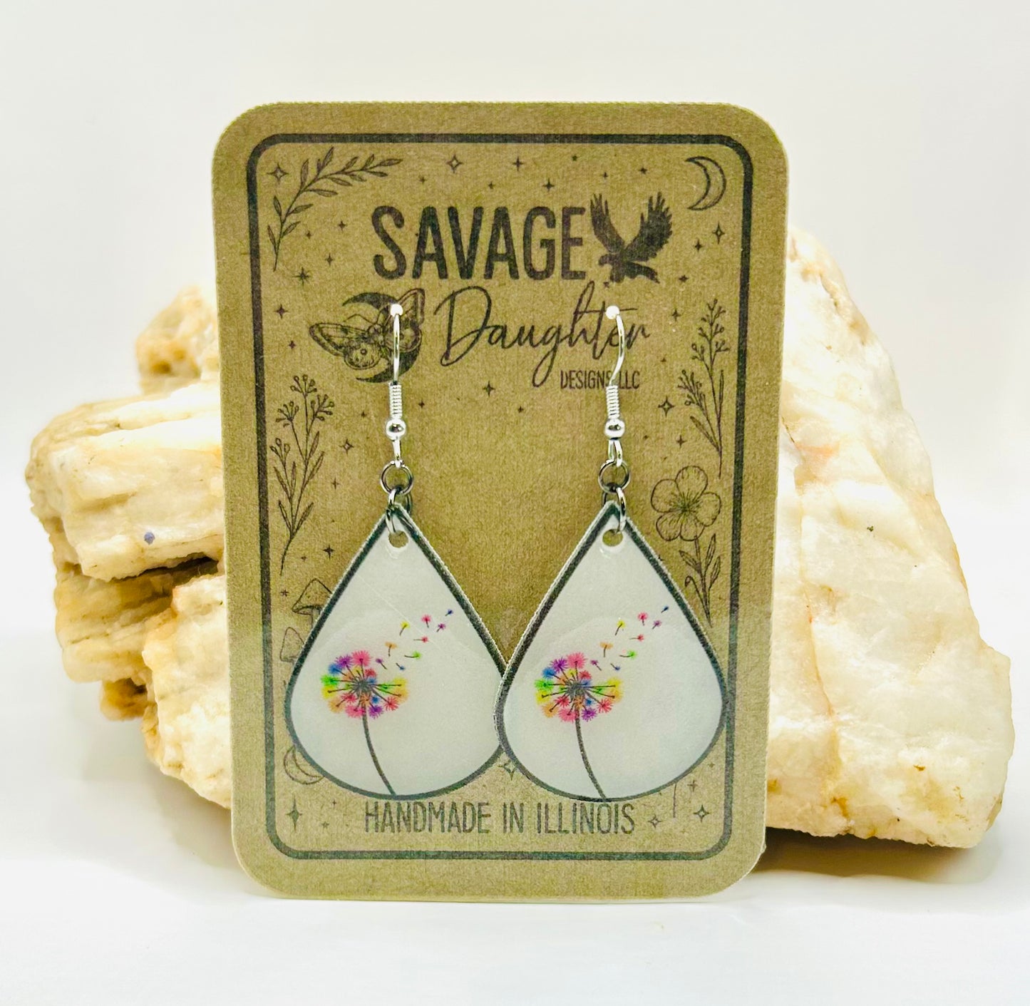Colorful Dandelion Wish Earrings
