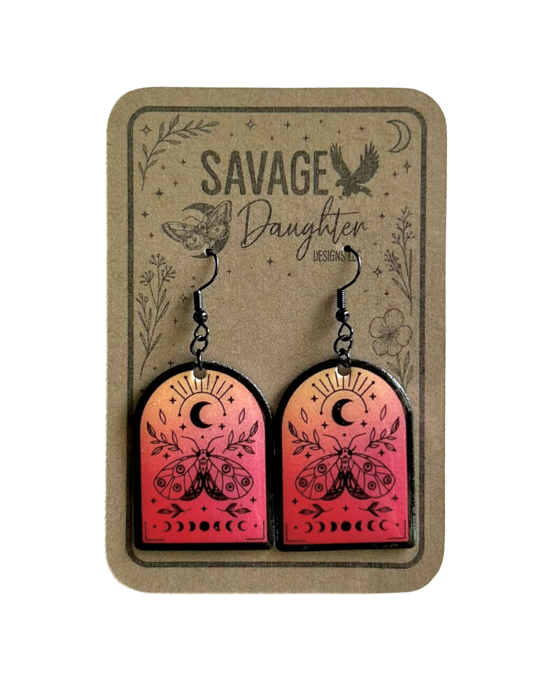 Luna Moth Ombré Earrings , Whimsy Boho Collection