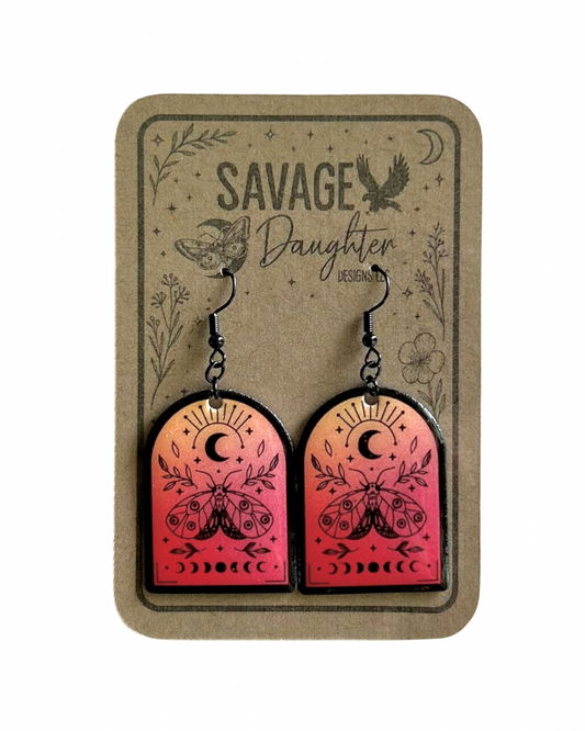 Luna Moth Ombré Earrings , Whimsy Boho Collection