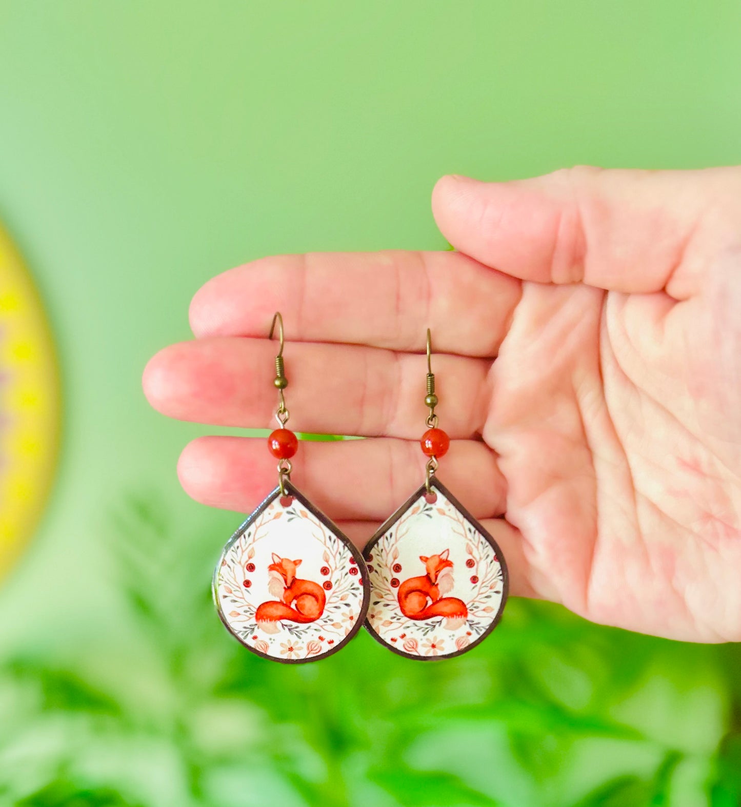 Fox Teardrop Earrings – Handmade Woodland Jewelry | Eco Friendly Packaging