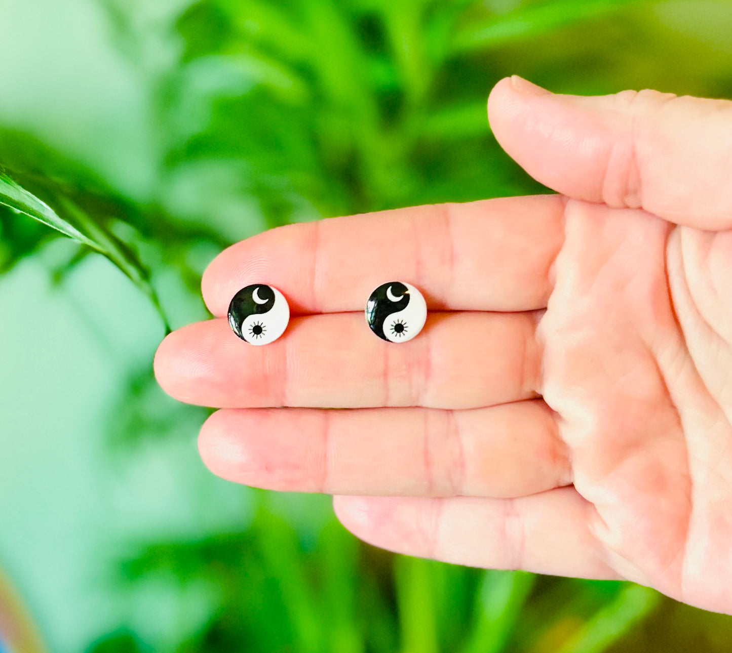 Moon & Sun Yin Yang Stud Earrings