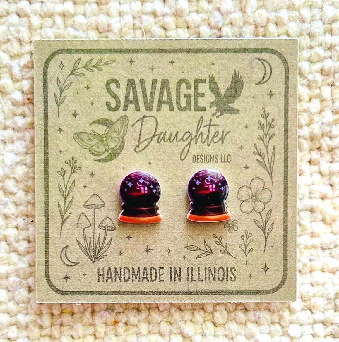 Mini Crystal Ball Stud Earrings