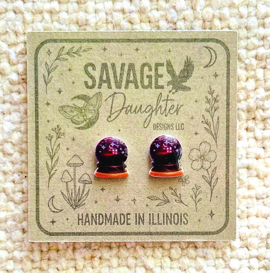 Mini Crystal Ball Stud Earrings